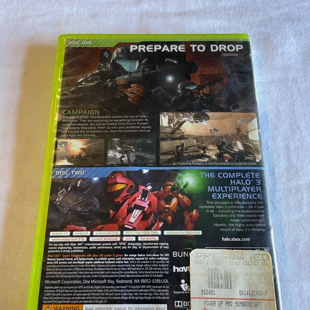 Microsoft Halo 3: ODST for Xbox 360 - Green and Black